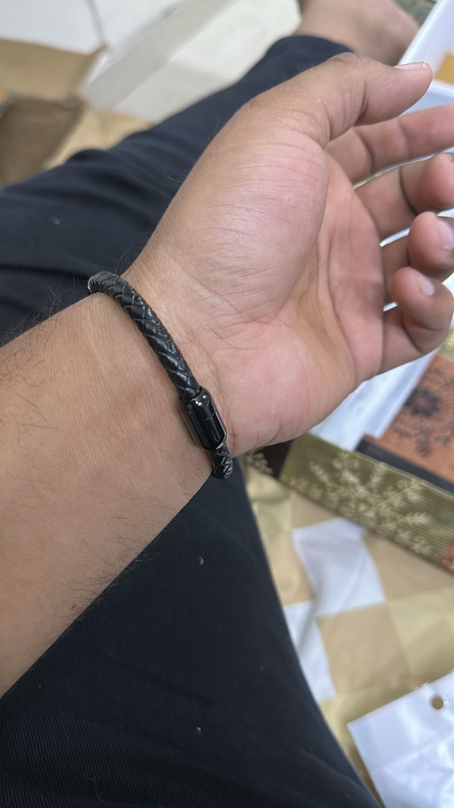 Pyrite Magsnap Leather Men's Bracelet