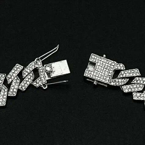 Men's Iced Cuban Link Chain Necklace - Silver