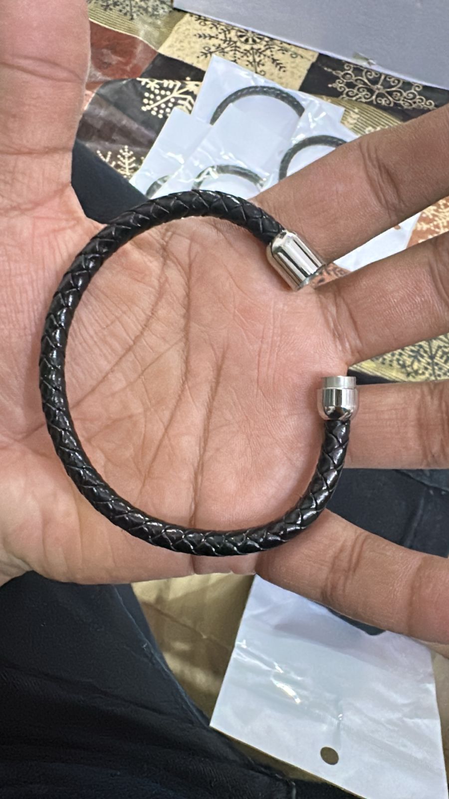 Leather Men's Bracelet with Magsnap