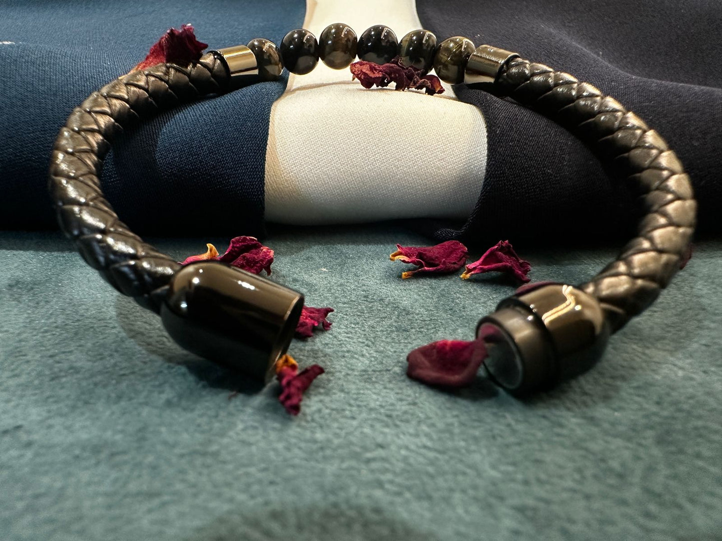 Pyrite Magsnap Leather Men's Bracelet