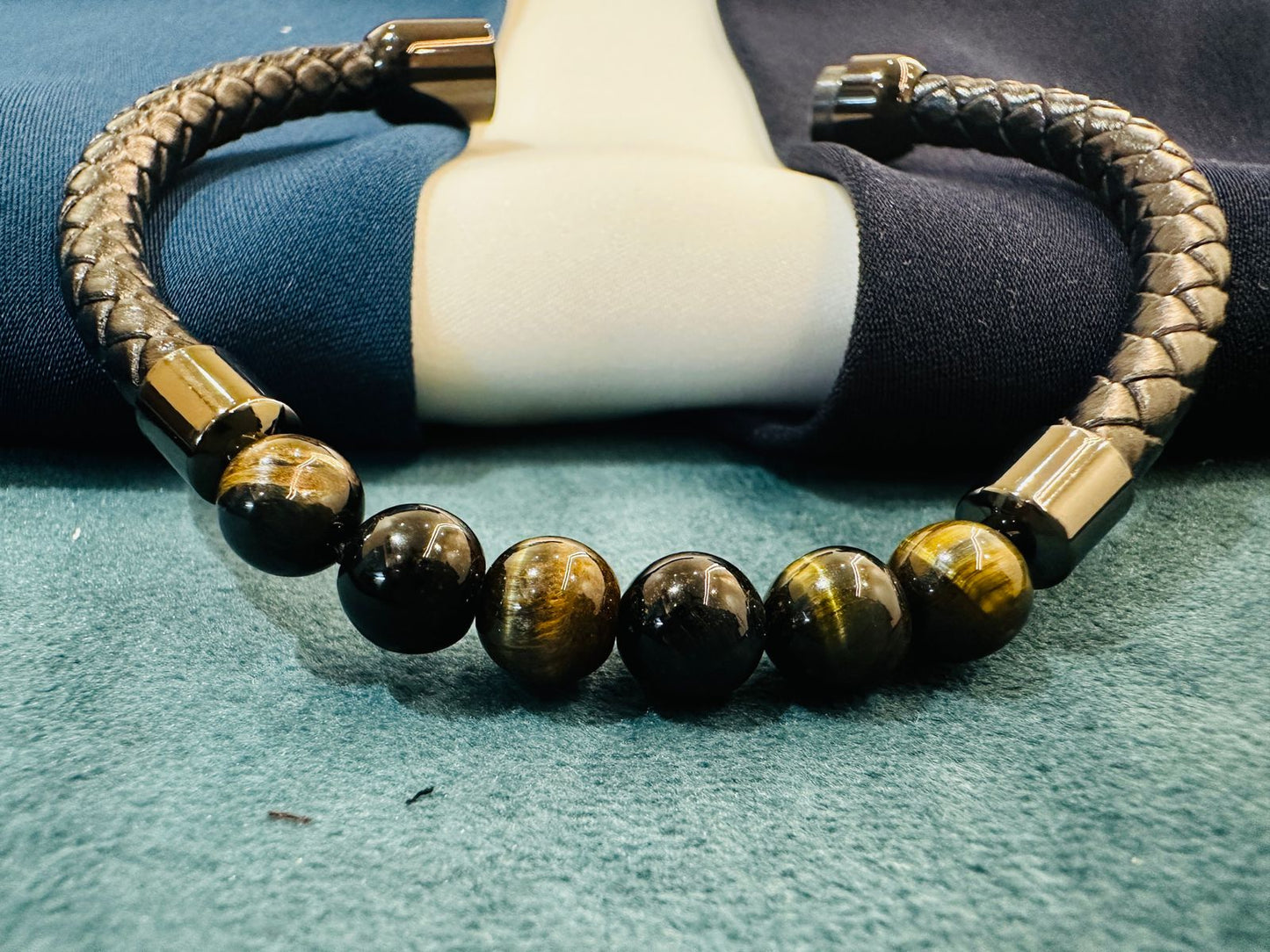 Pyrite Magsnap Leather Men's Bracelet