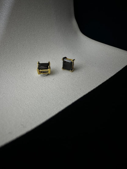 Obsidian Square Men's Magnetic Studs Earrings