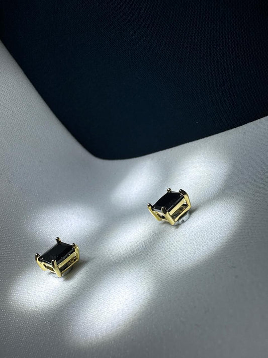 Obsidian Square Men's Magnetic Studs Earrings