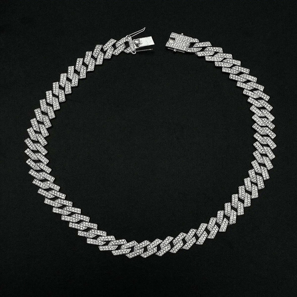Men's Iced Cuban Link Chain Necklace + Bracelet  ( Combo )